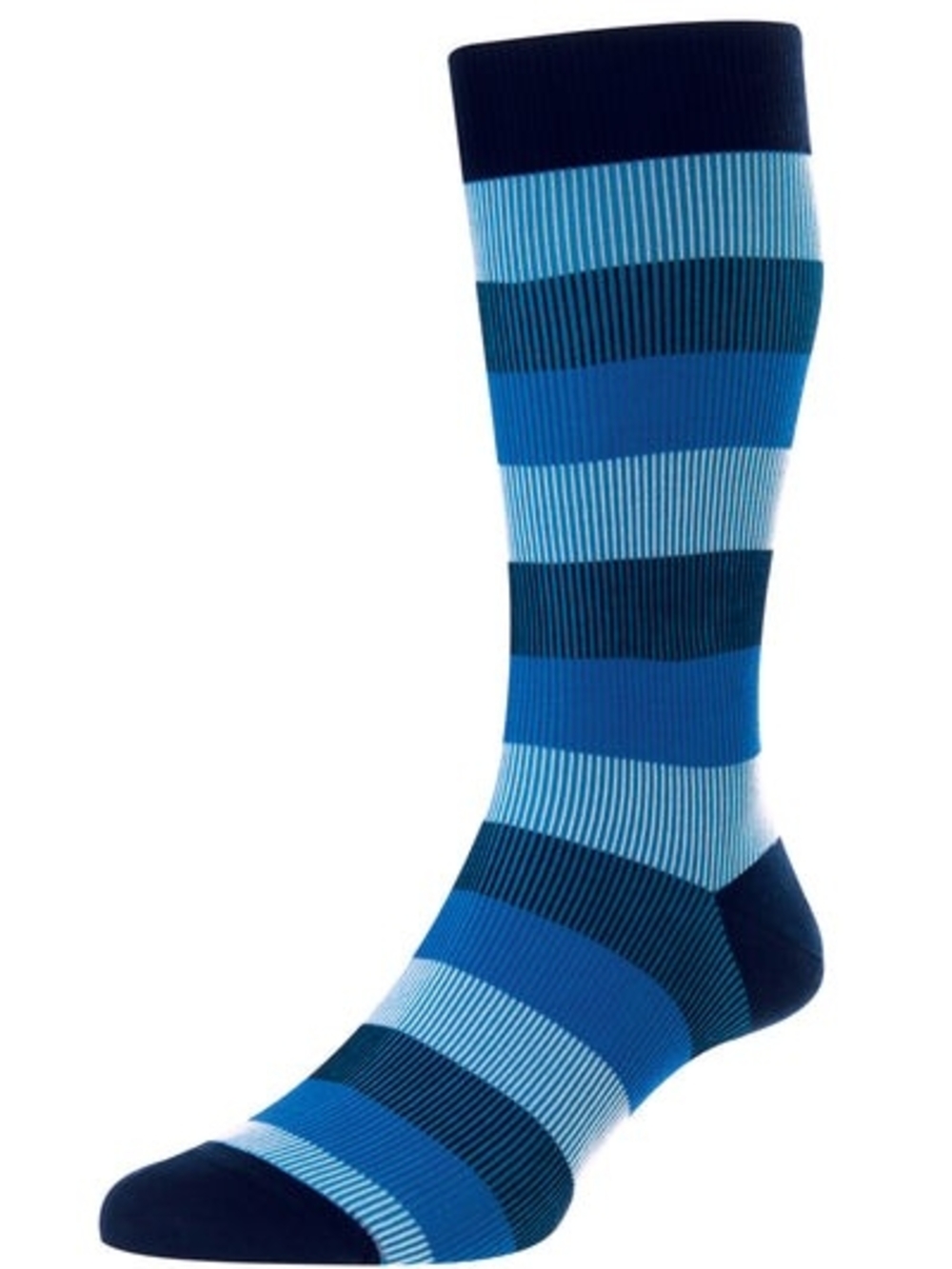 NWT Pantherella Stirling Blue Striped Dress Socks